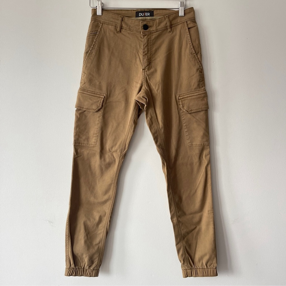 Du/er Men's Tan Cargo Pants joggers 28 x 30 casual stretch